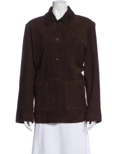 Pre-owned Veda X Reformation Leather Denim Jacket In Brown