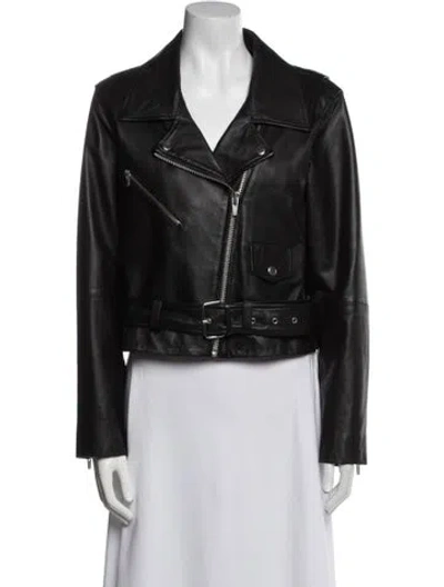 Pre-owned Veda X Reformation Leather Evening Jacket In Black