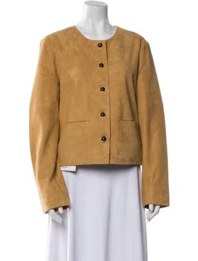 Pre-owned Veda X Reformation Leather Evening Jacket W/ Tags In Neutral