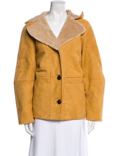 Pre-owned Veda X Reformation Leather Fur Coat W/ Tags In Brown