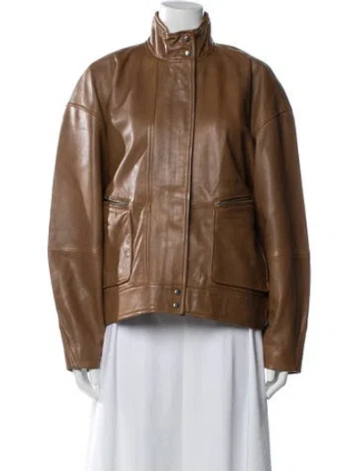 Pre-owned Veda X Reformation Leather Jacket W/ Tags In Brown