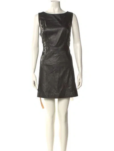 Pre-owned Veda X Reformation Leather Mini Dress W/ Tags In Black