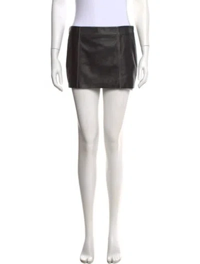 Pre-owned Veda X Reformation Leather Mini Skirt In Black