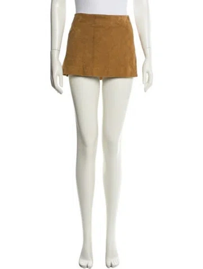 Pre-owned Veda X Reformation Leather Mini Skirt In Neutral