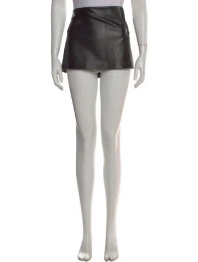 Pre-owned Veda X Reformation Leather Mini Skirt W/ Tags In Gray