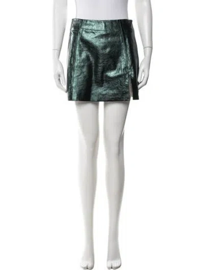 Pre-owned Veda X Reformation Leather Mini Skirt In White