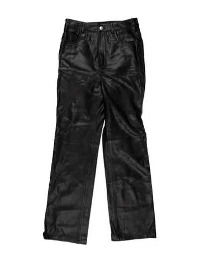 Pre-owned Veda X Reformation Leather Straight Leg Pants W/ Tags In Black