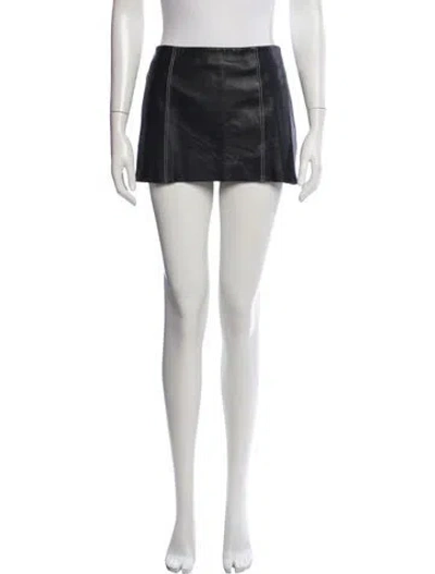 Pre-owned Veda X Reformation Mongolian Lamb Mini Skirt In Black