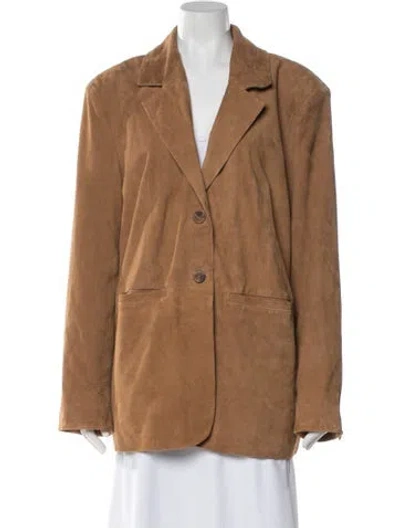 Pre-owned Veda X Reformation Suede Blazer In Brown