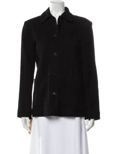 Pre-owned Veda X Reformation Suede Utility Jacket In Black