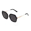 Vedi Vero Grey Hexagonal Ladies Sunglasses Vvcc13 Blk 55