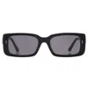 Vedi Vero Grey Rectangular Unisex Sunglasses Vrca01 Blk 53 In Black