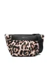 Vee Collective Leopard Print Nylon Clutch With Padded Finish In Black