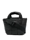 Vee Collective Padded Nylon Tote Bag With Adjustable Strap In Black