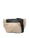 Vee Collective Beige Clutch With Ruched Nylon In Neutral