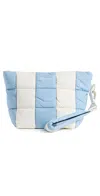 Vee Collective Porter Clutch Cerulean/marshmallow Stripes In Cerulean/marshmallow Stripes