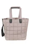 Vee Collective Quilted Eco-friendly Tote Bag With Adjustable Strap In Gray