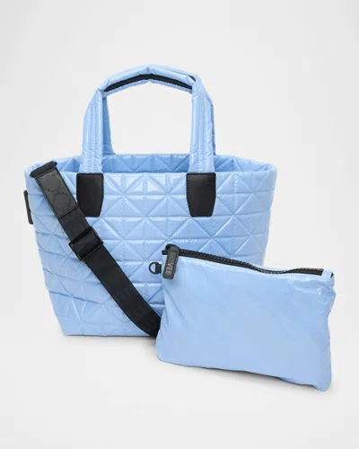 Vee Collective Small Tote Bag In Cerulean Vinyl In Multi