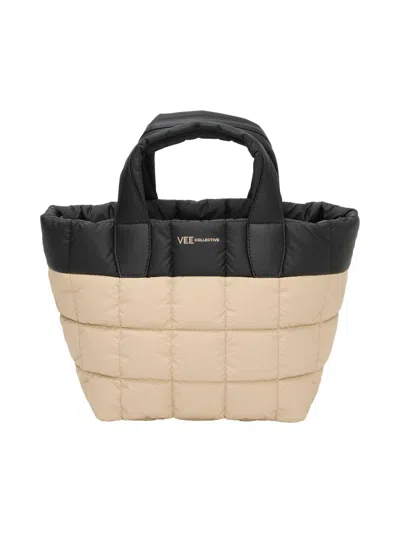 Vee Collective Women's Porter Line Small Two-tone Quilted Tote Bag