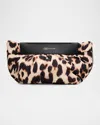 Veecollective Caba Polyester And Nylon Leopard-print Clutch In Brown