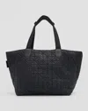 Veecollective Geo Quilted Nylon Tote Bag In Black