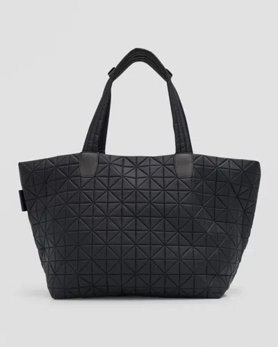 Veecollective Geo Quilted Nylon Tote Bag In Black