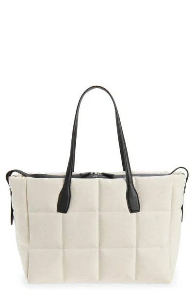 Veecollective Large Tela Quilted Tote In Nude