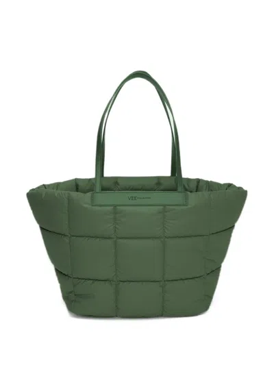 Veecollective Medium Porter Marché Quilted Tote Bag In Green