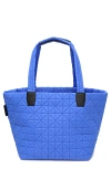 Veecollective Medium Vee Quilted Recycled Nylon Tote In Blue Bell