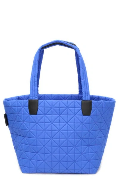 Veecollective Medium Vee Quilted Recycled Nylon Tote In Blue Bell