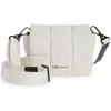 Veecollective Mini Porter Quilted Recycled Nylon Messenger Bag In White
