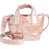 Veecollective Mini Porter Water Resistant Quilted Recycled Nylon Tote In Gin Fizz Metallic