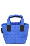 Veecollective Mini Vee Water Repellent Quilted Nylon Tote In Blue Bell