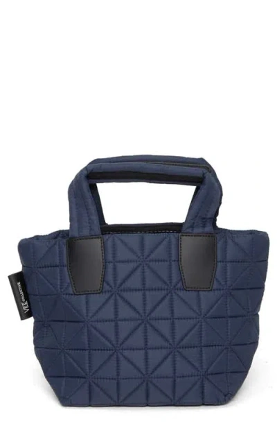 Veecollective Mini Vee Water Repellent Quilted Nylon Tote In Blue