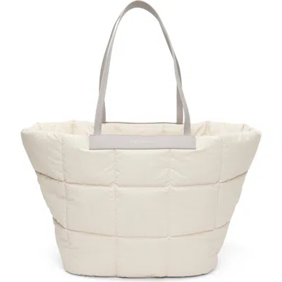Veecollective Porter Basque Quilted Recycled Nylon Tote In Neutral