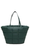 Veecollective Porter Basque Quilted Recycled Nylon Tote In Green