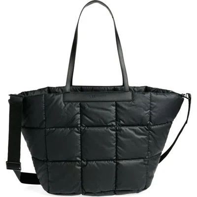 Veecollective Porter Basque Water Resistant Quilted Recycled Nylon Tote In Black