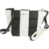 Veecollective Porter Colorbock Recycled Nylon Clutch In Black - Marshmallow Stripes