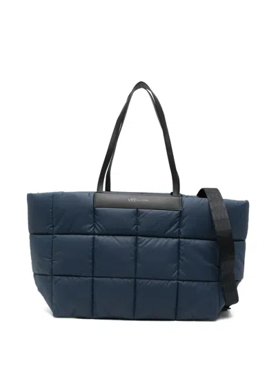 Veecollective Porter Marché Quilted-design Tote Bag In Blue