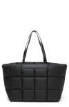 Veecollective Porter Marché Water Resistant Quilted Recycled Nylon Tote In Matte Black
