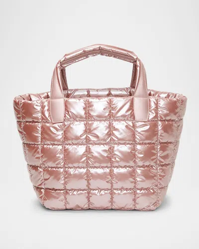 Veecollective Porter Medium Metallic Quilted Tote Bag In Pink