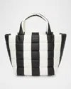 Veecollective Porter Medium Padded Marshmallow Stripe Tote Bag In Print