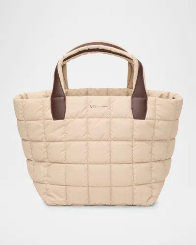 Veecollective Porter Medium Padded Nylon Tote Bag In Yellow