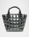 Veecollective Porter Medium Quilted Nylon Tote Bag In Grey