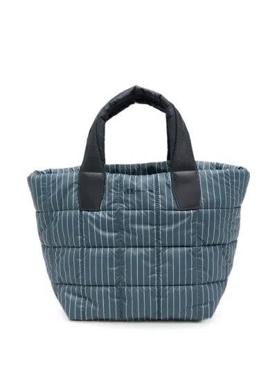 Veecollective Porter Pinstripe Quilted Tote Bag In Blue