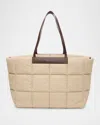 Veecollective Porter Quilted Nylon East-west Tote Bag In Beige Brown