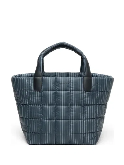 Veecollective Porter Quilted Pinstripe Tote Bag In Blue