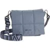 Veecollective Porter Quilted Recycled Nylon Messenger Bag In Gray