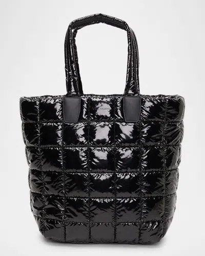 Veecollective Porter Quilted Vinyl Tote Bag In Black