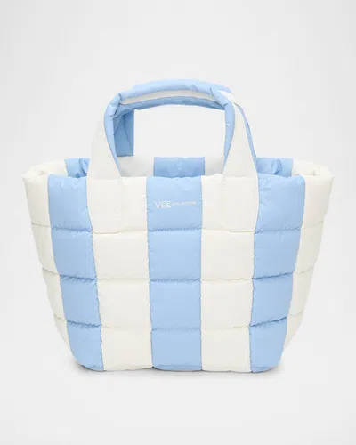 Veecollective Porter Small Marshmallow Stripe Tote Bag In Print
